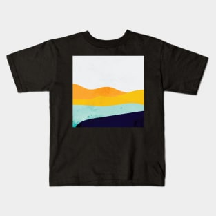 Abstract Lanscape Boho Design in Neutral Colors Kids T-Shirt